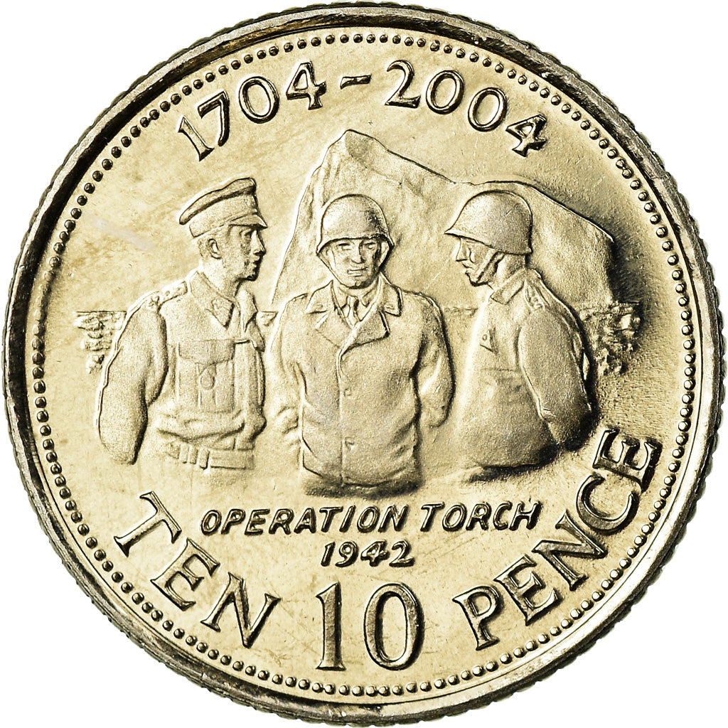 Monnaie, Gibraltar, Elizabeth II, 10 Pence, 2004, SPL, Copper-nickel, KM:1047