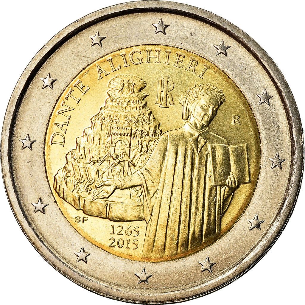Italie, 2 Euro, Dante Alighieri, 2015, SPL, Bi-Metallic