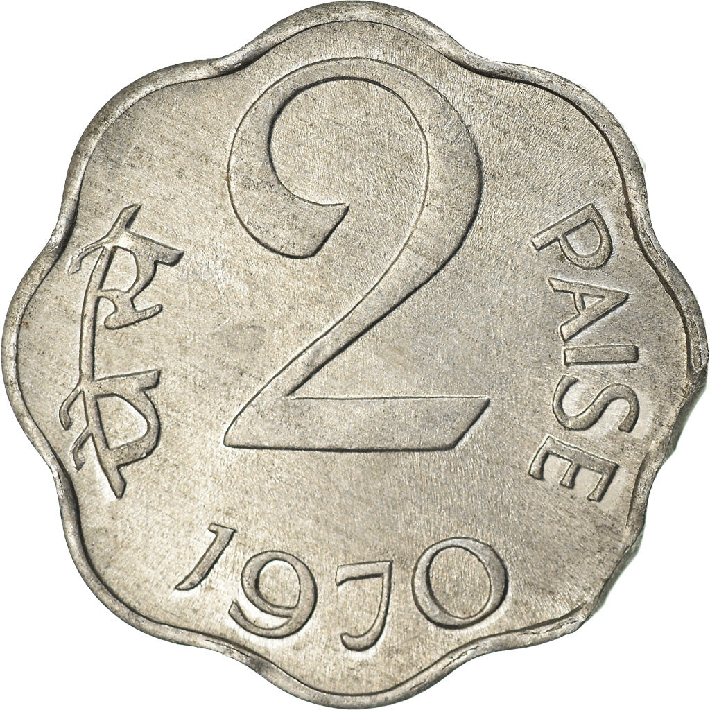 Münze, INDIA-REPUBLIC, 2 Paise, 1970, SS, Aluminium, KM:13.5