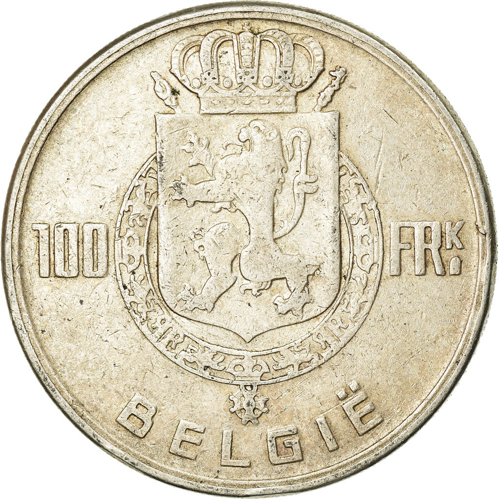 Moeda, Bélgica, 100 Francs, 100 Frank, 1949, EF(40-45), Prata, KM:139.1