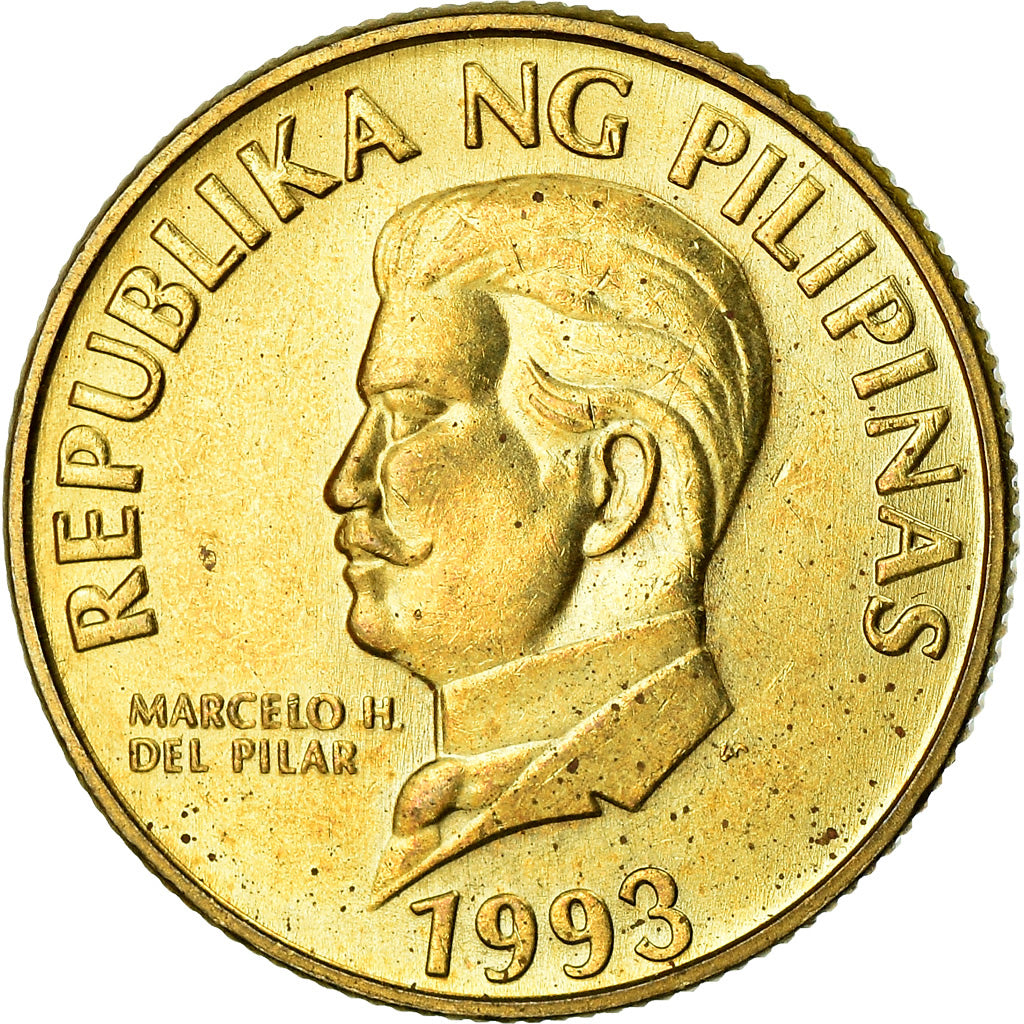 Coin, Philippines, 50 Sentimos, 1993, EF(40-45), Brass, KM:242.3