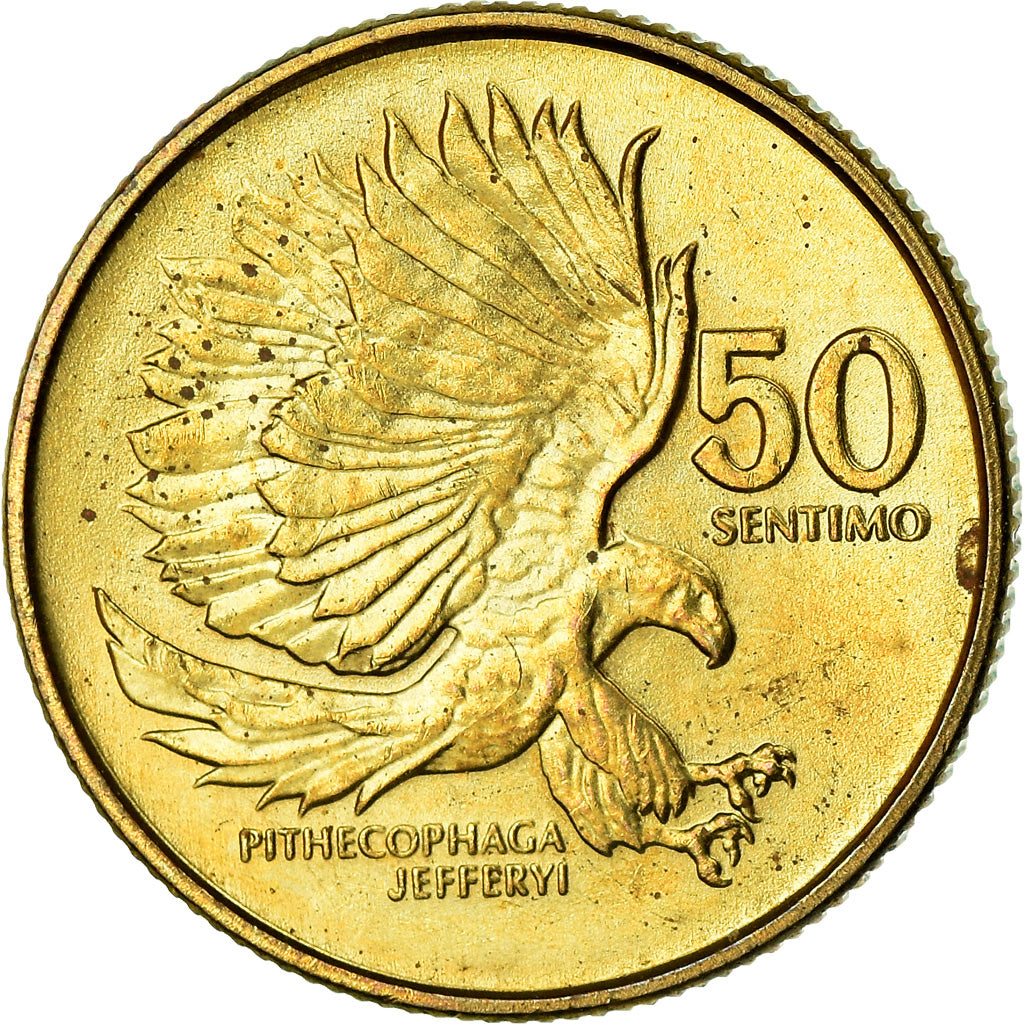 Coin, Philippines, 50 Sentimos, 1993, EF(40-45), Brass, KM:242.3