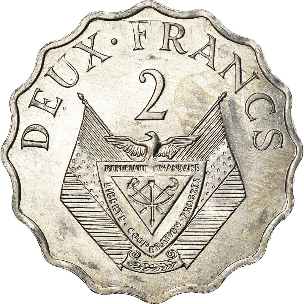 Moneta, Ruanda, 2 Francs, 1970, SPL-, Alluminio, KM:10