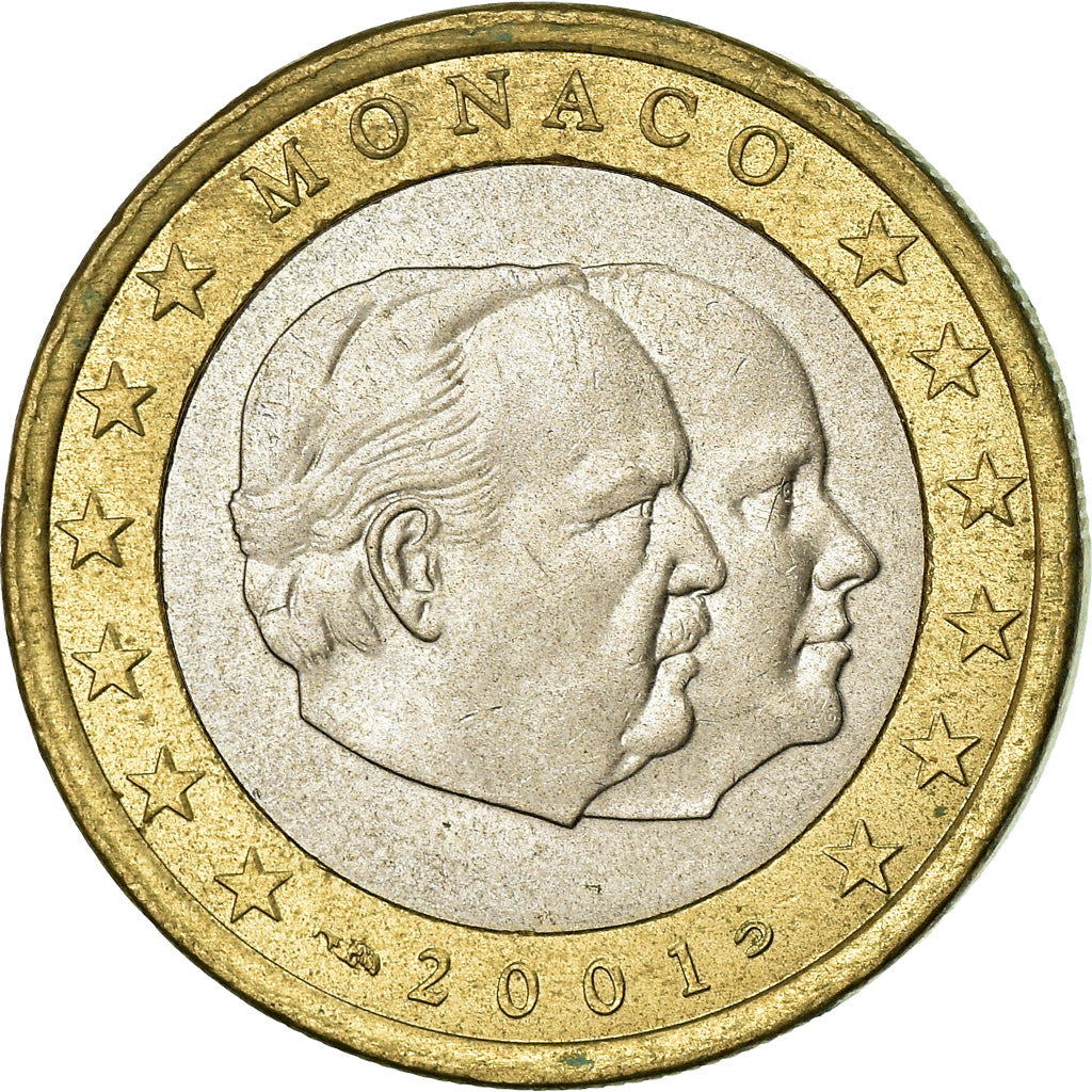 Mónaco, Euro, 2001, AU(55-58), Bimetálico, KM:173