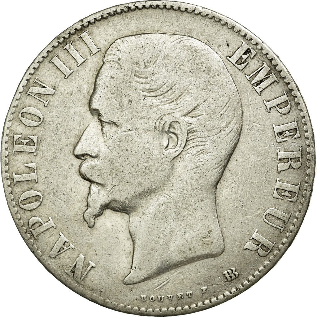 Coin, France, Napoleon III, Napoléon III, 5 Francs, 1855, Strasbourg