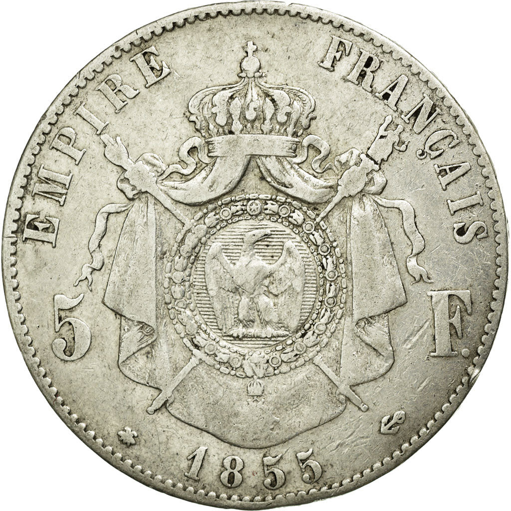 Coin, France, Napoleon III, Napoléon III, 5 Francs, 1855, Strasbourg
