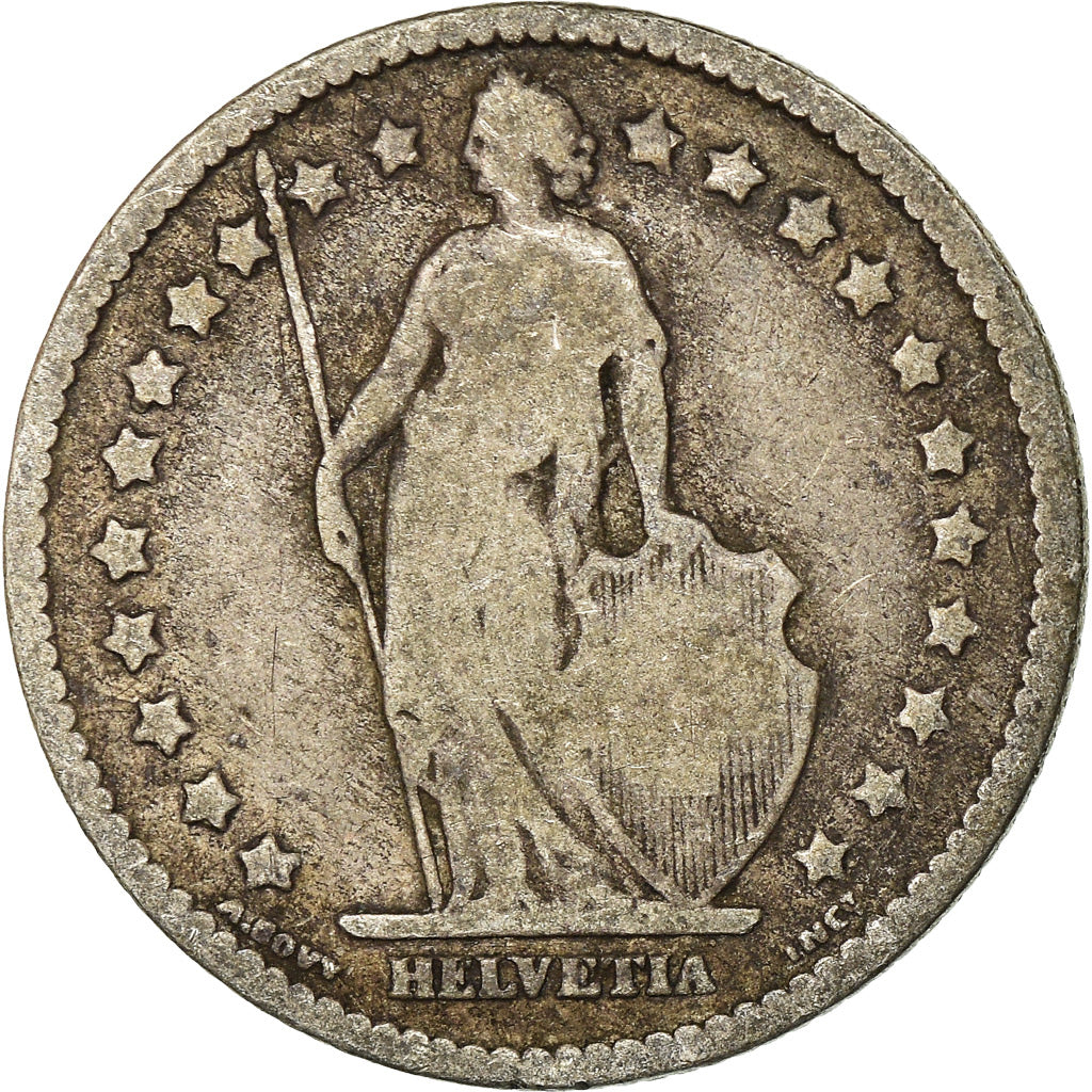 Coin, Switzerland, Franc, 1876, VF(20-25), Silver, KM:24