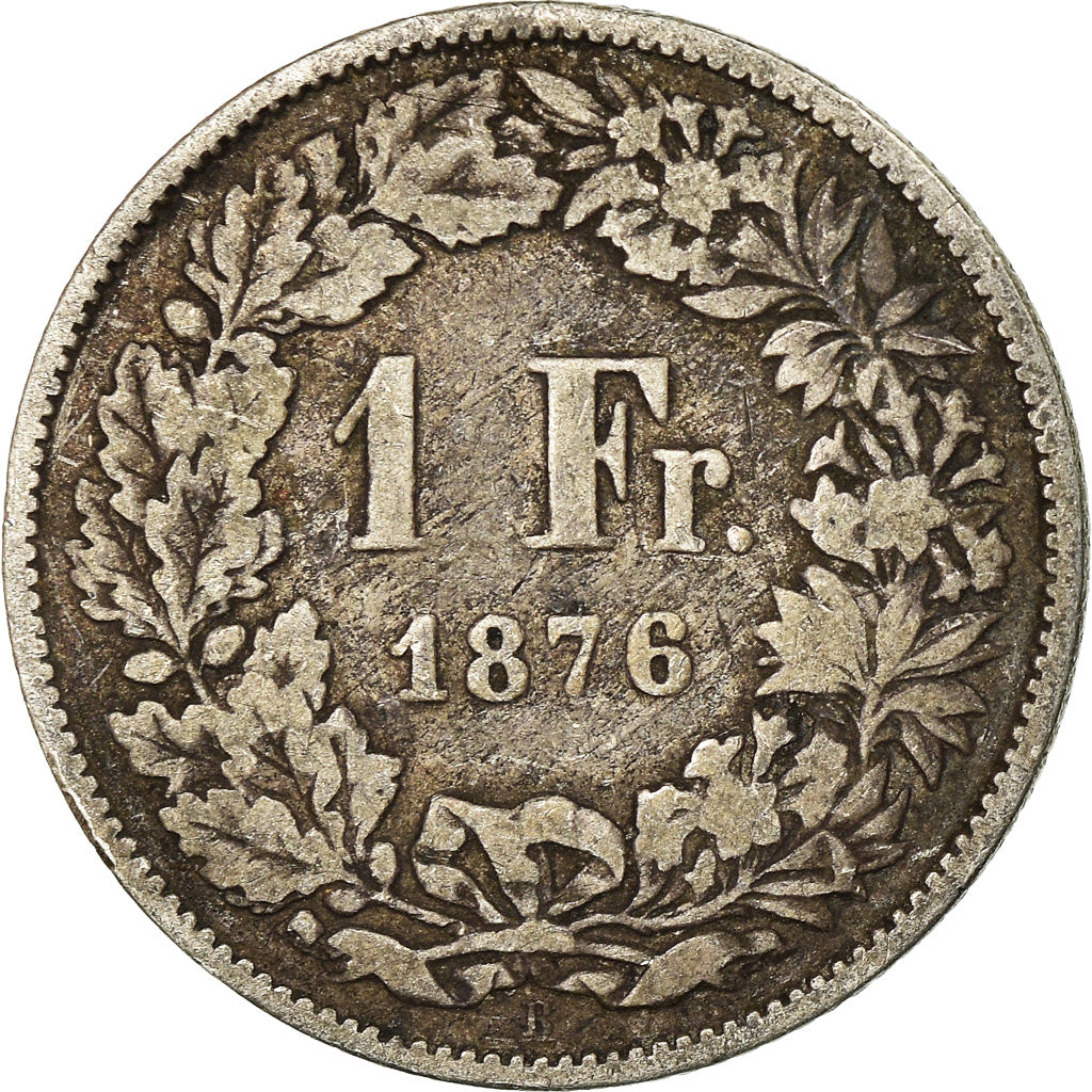 Coin, Switzerland, Franc, 1876, VF(20-25), Silver, KM:24
