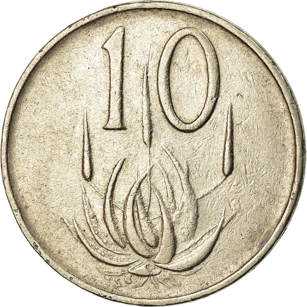Moneta, Sudafrica, 10 Cents, 1965, BB, Nichel, KM:68.2