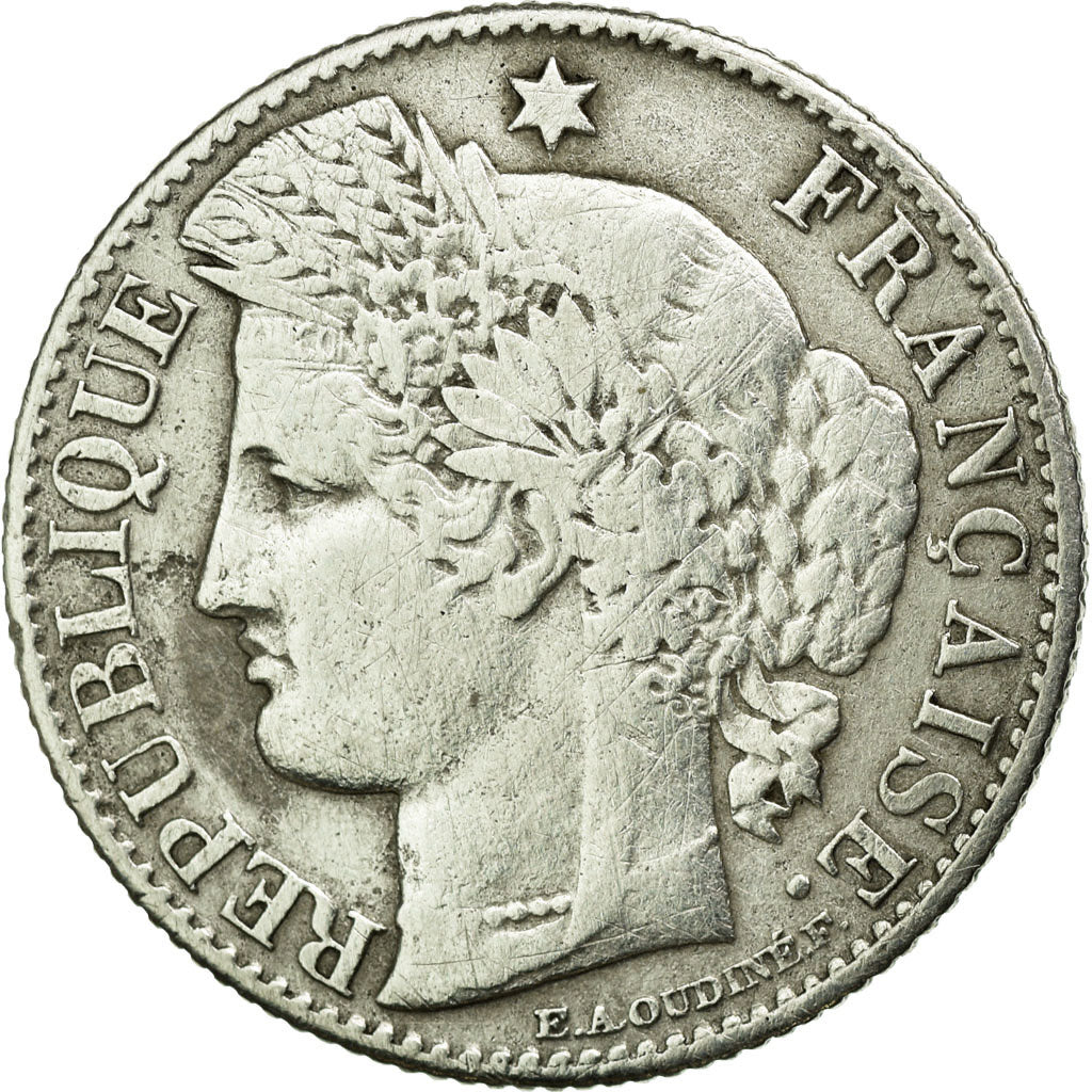 Coin, France, Cérès, 50 Centimes, 1871, Paris, VF(30-35), Silver, KM:834.1