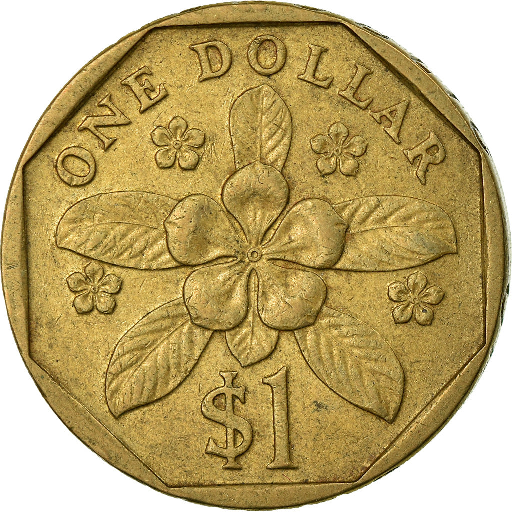 Moeda, Singapura, Dollar, 1989, British Royal Mint, EF(40-45), Alumínio-Bronze