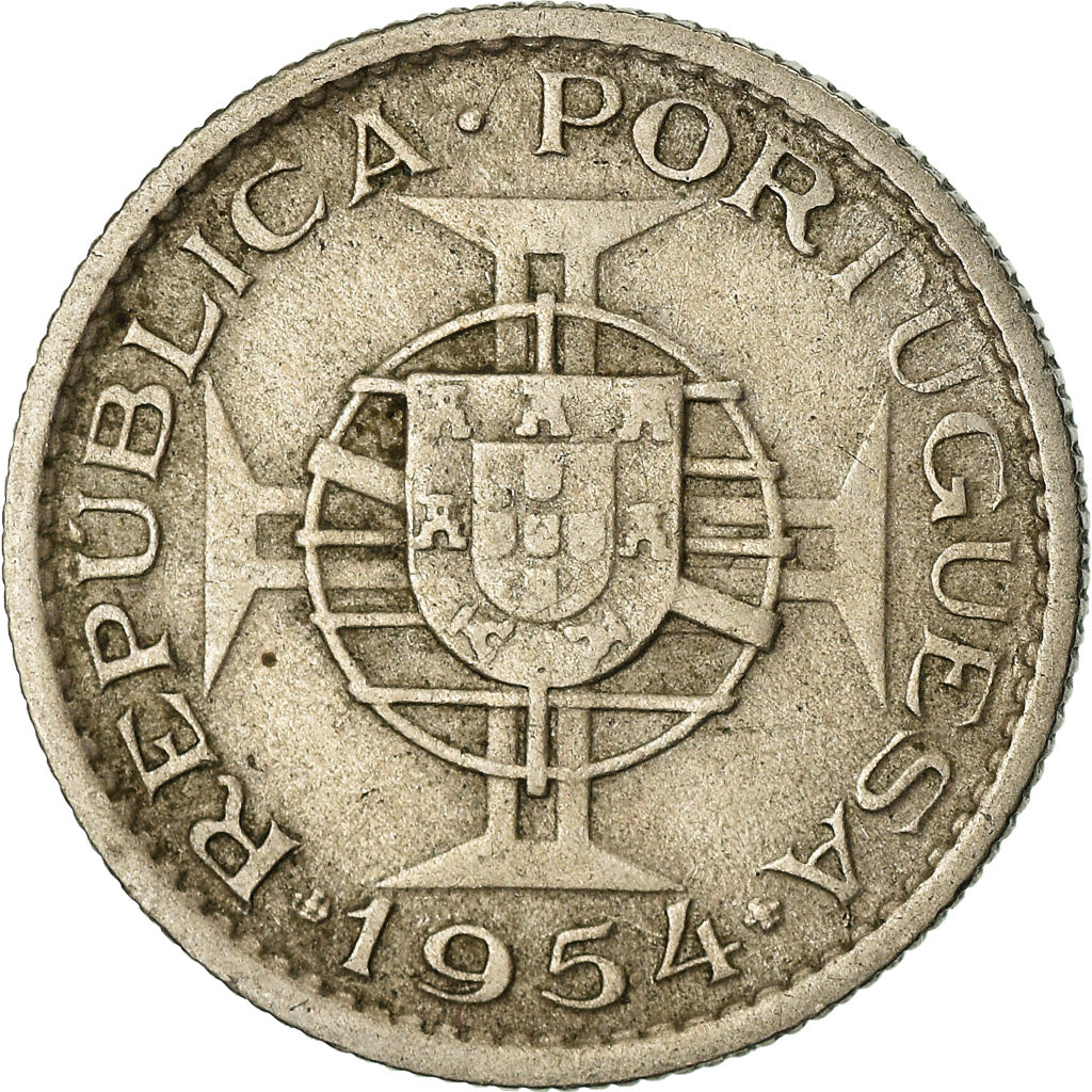 Munten, Mozambique, 2-1/2 Escudos, 1954, ZF, Copper-nickel, KM:78