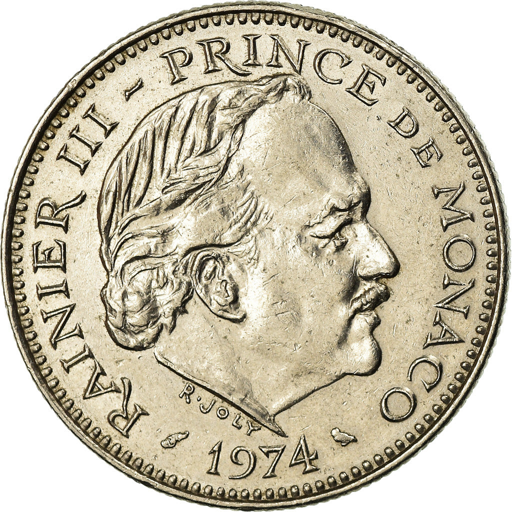 Coin, Monaco, Rainier III, 5 Francs, 1974, EF(40-45), Copper-nickel, KM:150