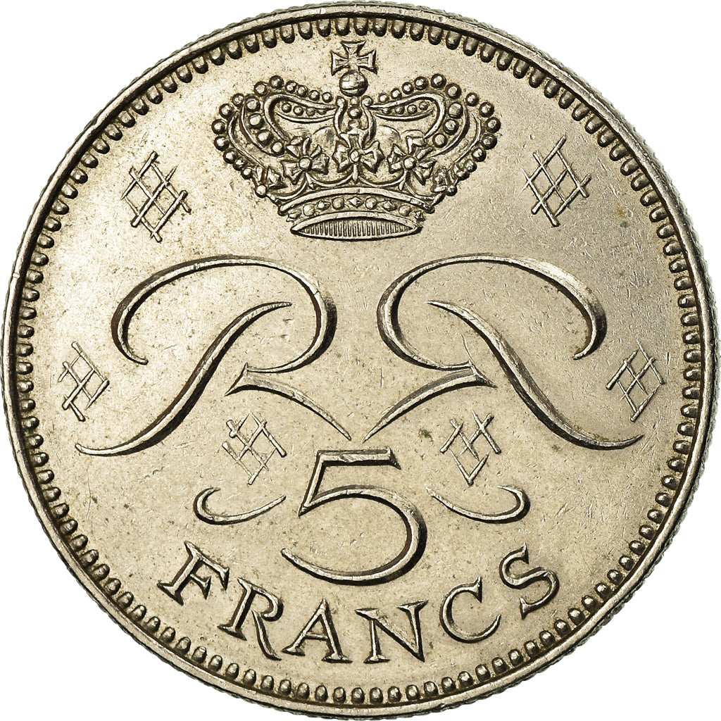 Coin, Monaco, Rainier III, 5 Francs, 1974, EF(40-45), Copper-nickel, KM:150