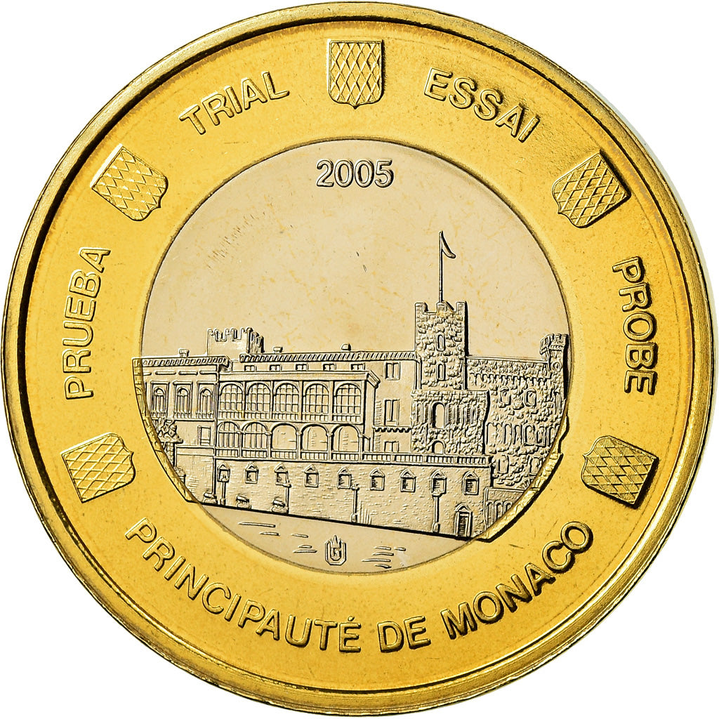 Monaco, Medal, 1 E, Essai-Trial, 2005, MS(63), Bimetaliczny