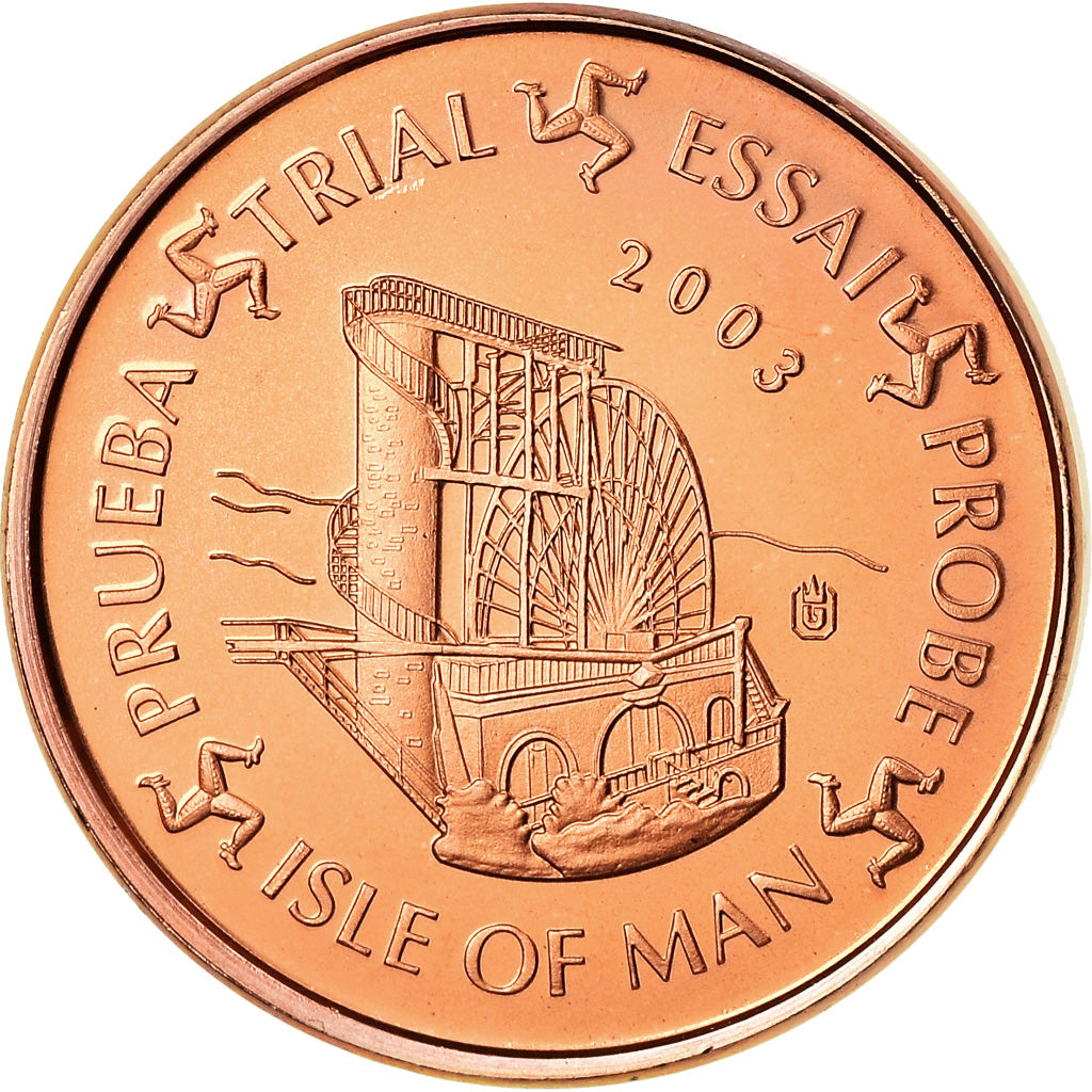 Isle of Man, Medal, 2 C, Essai Trial, 2003, MS(63), Copper