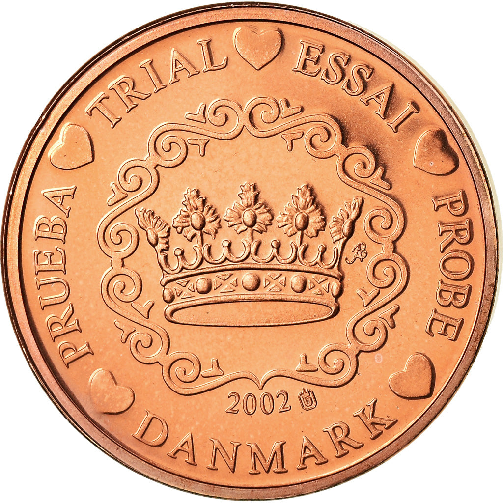 Dania, Medal, 2 C, Essai Trial, 2002, MS(63), Miedź