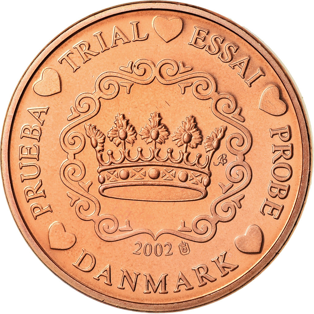 Dania, Medal, 5 C, Essai-Trial, 2002, MS(63), Miedź