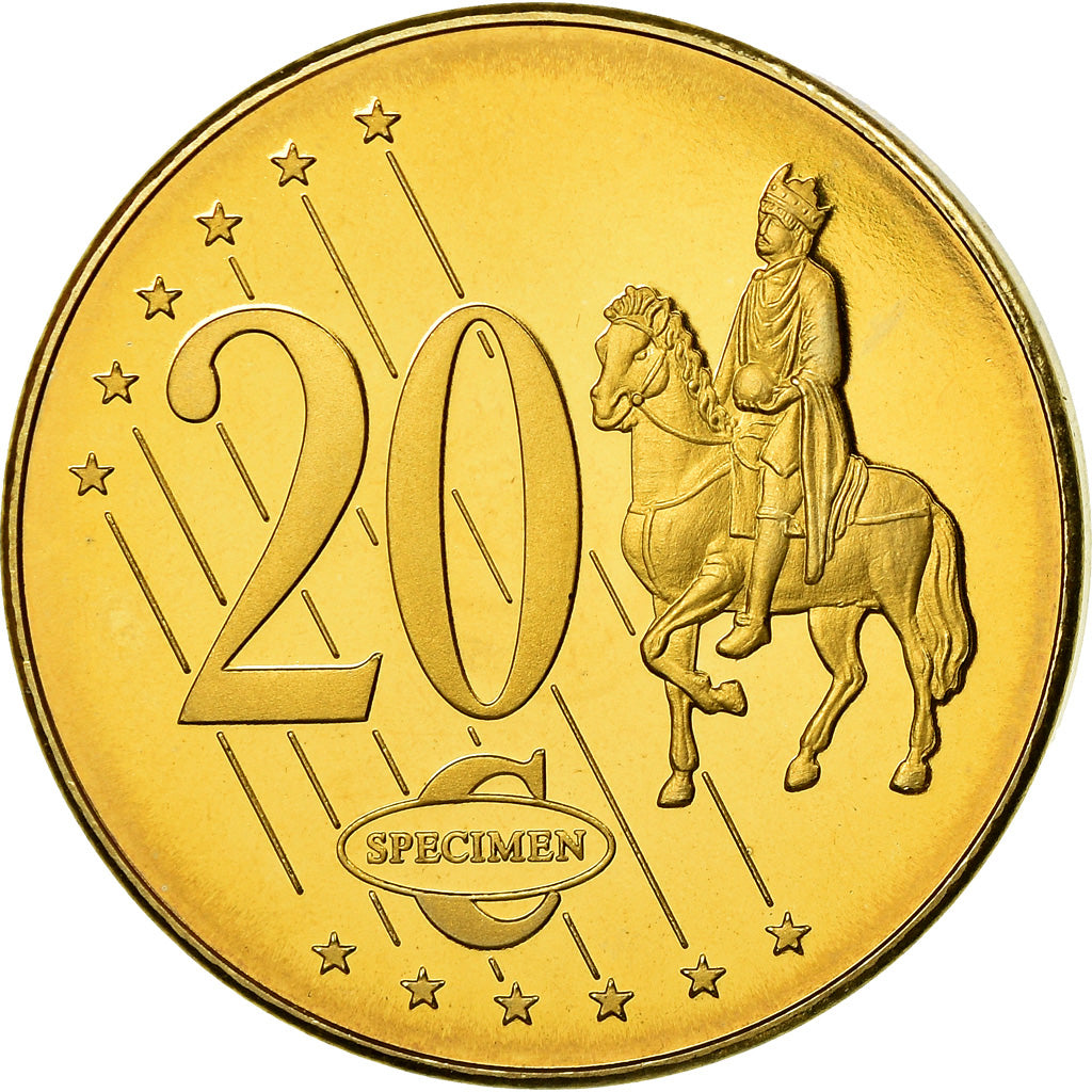 Denemarken, Medaille, 20 C, Essai-Trial, 2002, UNC-, Copper-Nickel Gilt