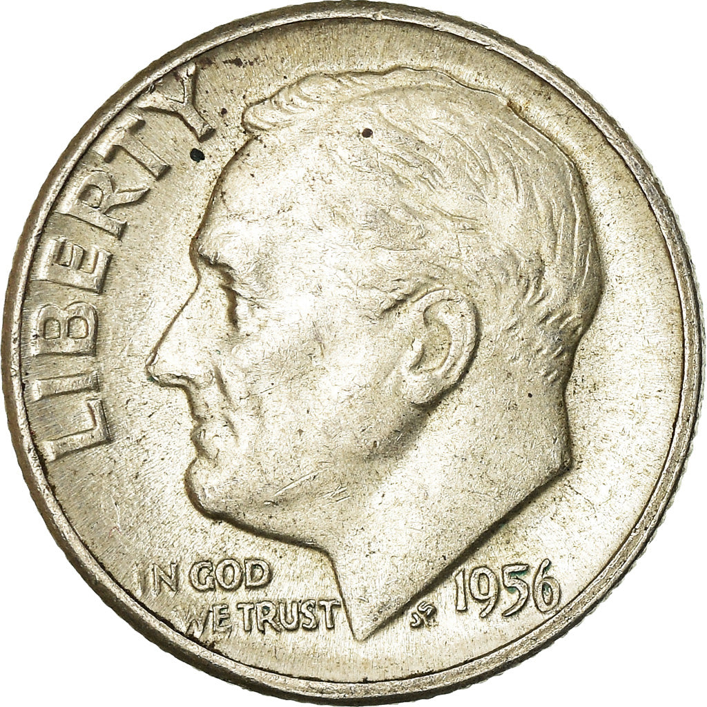 Monnaie, États-Unis, Roosevelt Dime, Dime, 1956, U.S. Mint, Philadelphie, TTB