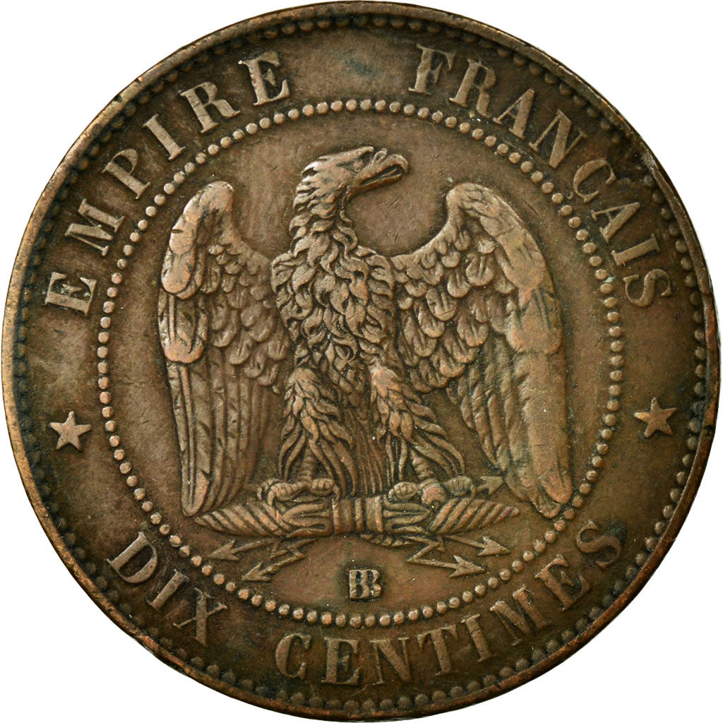Moneda, Francia, Napoleon III, Napoléon III, 10 Centimes, 1864, Strasbourg