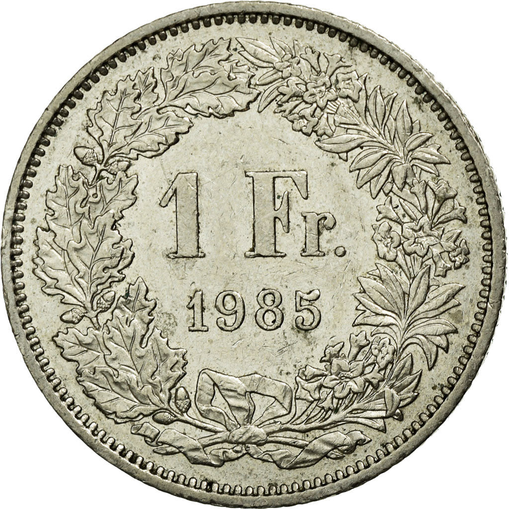 Coin, Switzerland, Franc, 1985, Bern, AU(55-58), Copper-nickel, KM:24a.3