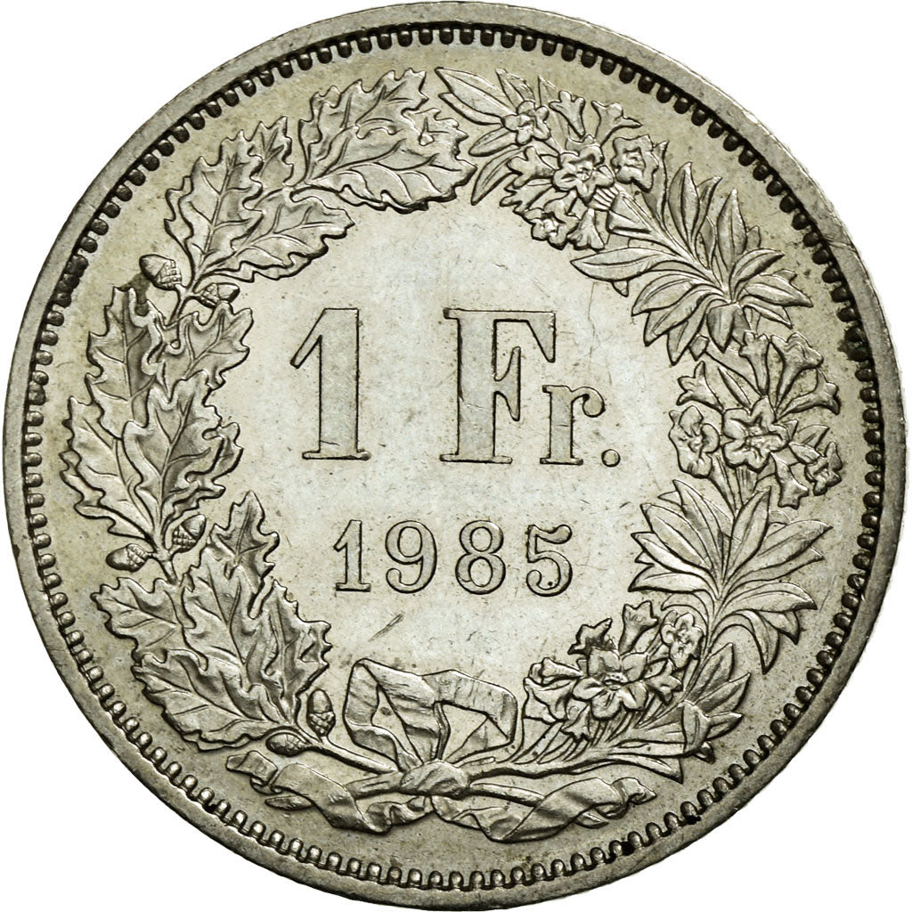 Coin, Switzerland, Franc, 1985, Bern, AU(55-58), Copper-nickel, KM:24a.3