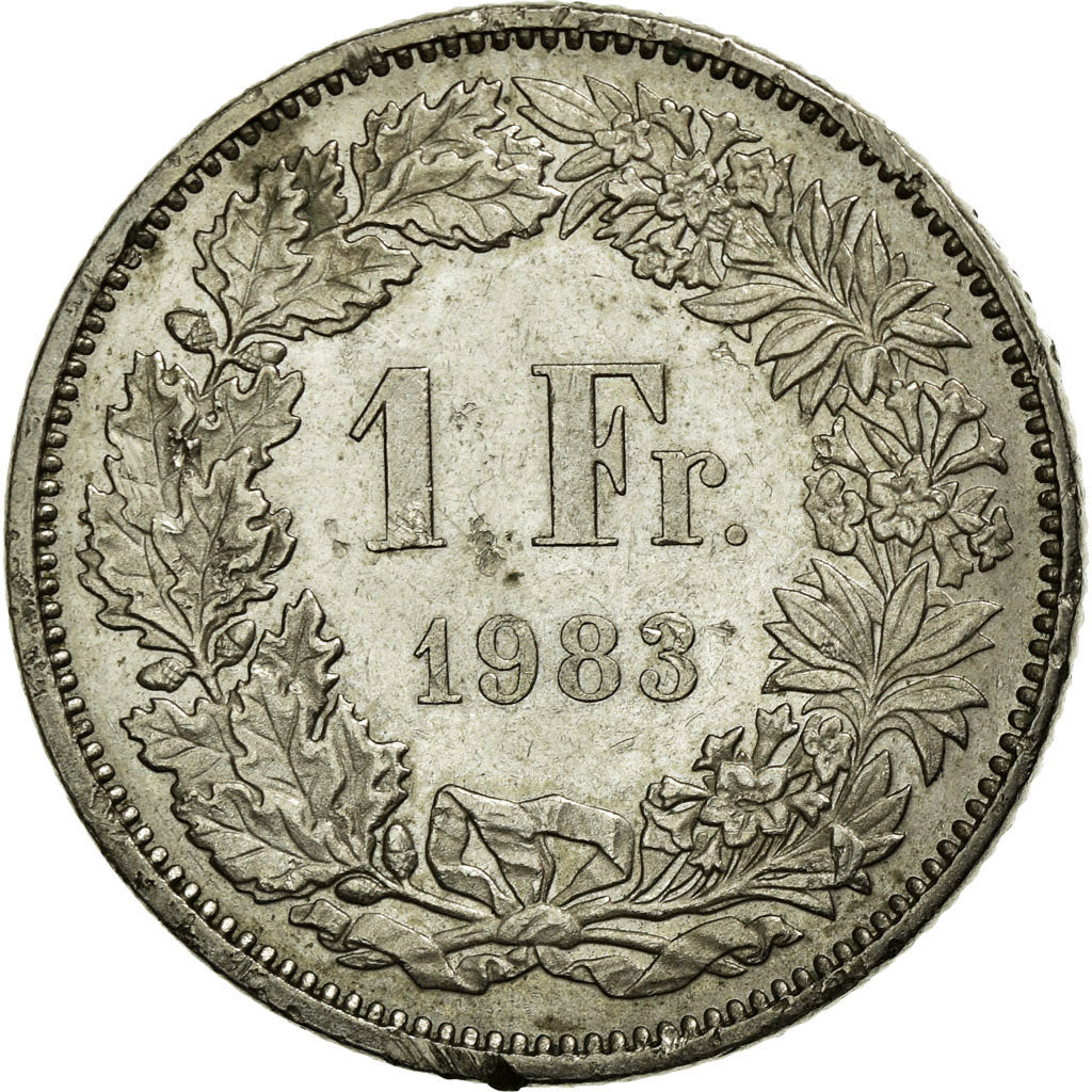 Coin, Switzerland, Franc, 1983, Bern, EF(40-45), Copper-nickel, KM:24a.3