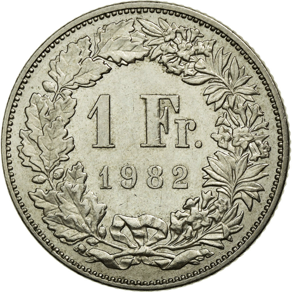 Coin, Switzerland, Franc, 1982, Bern, AU(55-58), Copper-nickel, KM:24a.2