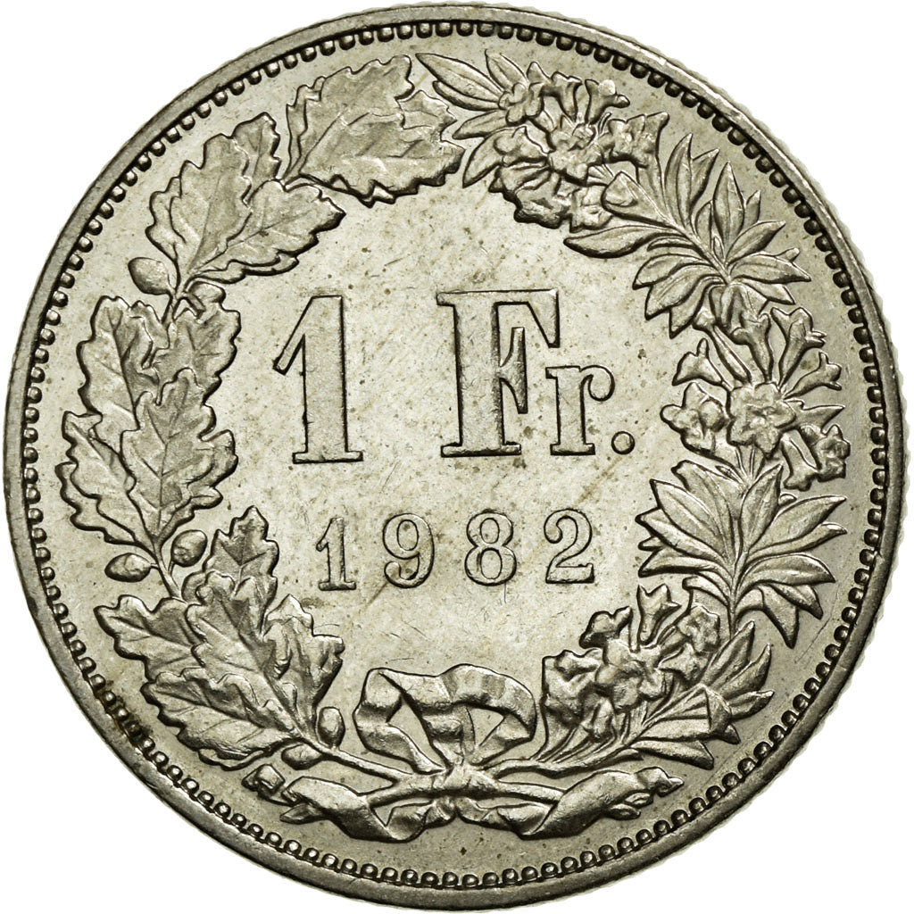 Münze, Schweiz, Franc, 1982, Bern, VZ, Copper-nickel, KM:24a.2