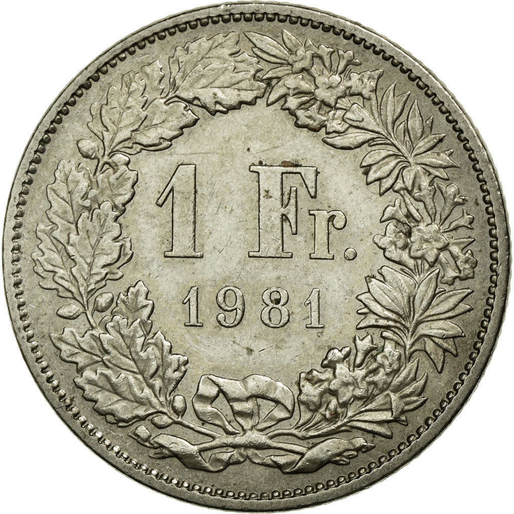 Coin, Switzerland, Franc, 1981, Bern, AU(55-58), Copper-nickel, KM:24a.1