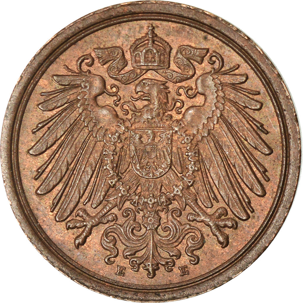 Coin, GERMANY - EMPIRE, Wilhelm II, Pfennig, 1912, Muldenhütten, EF(40-45)