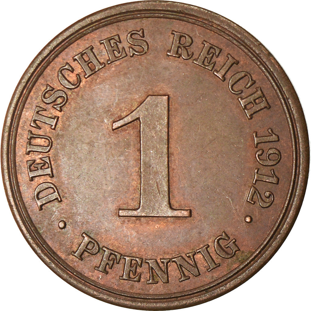 Coin, GERMANY - EMPIRE, Wilhelm II, Pfennig, 1912, Muldenhütten, EF(40-45)