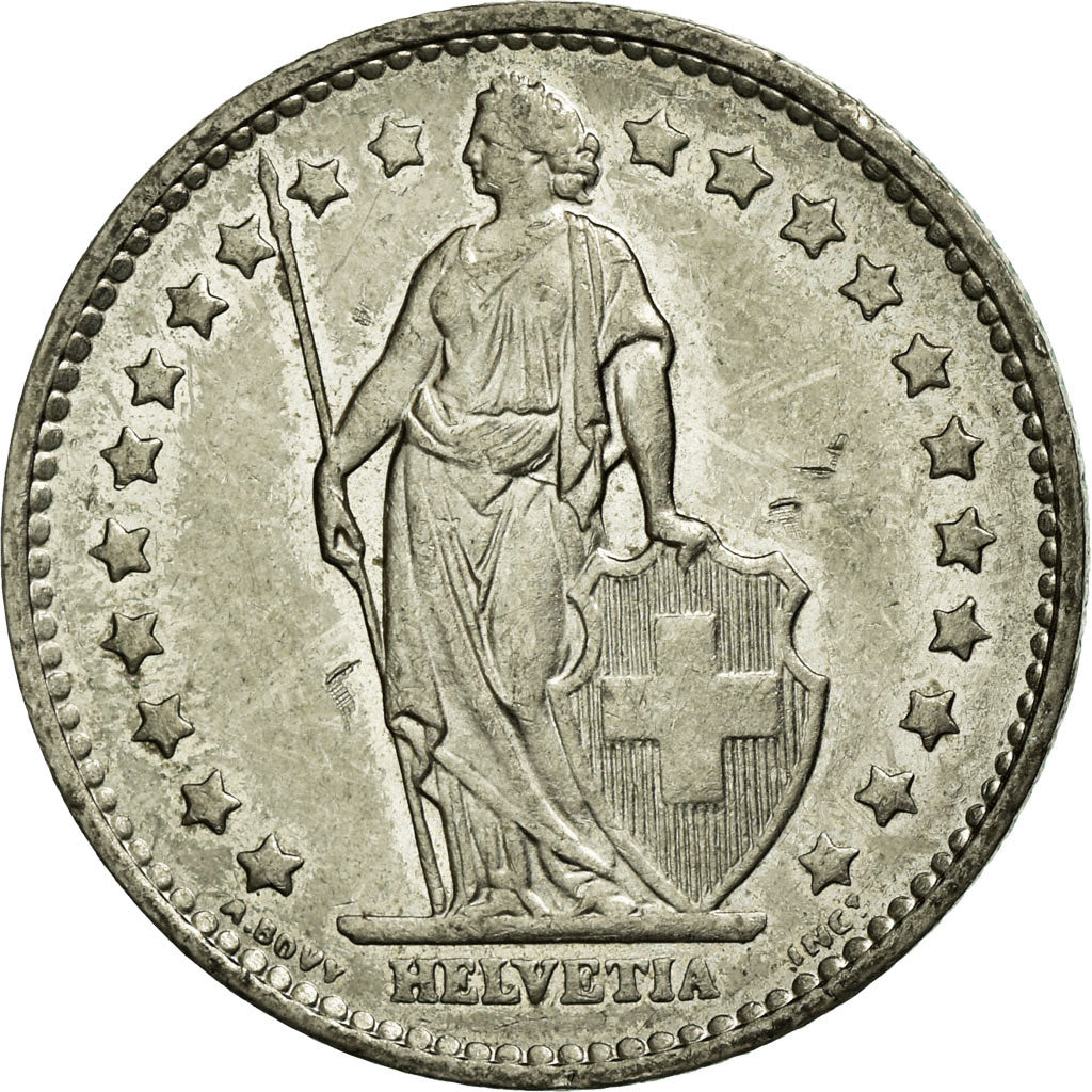 Coin, Switzerland, Franc, 1975, Bern, AU(55-58), Copper-nickel, KM:24a.1