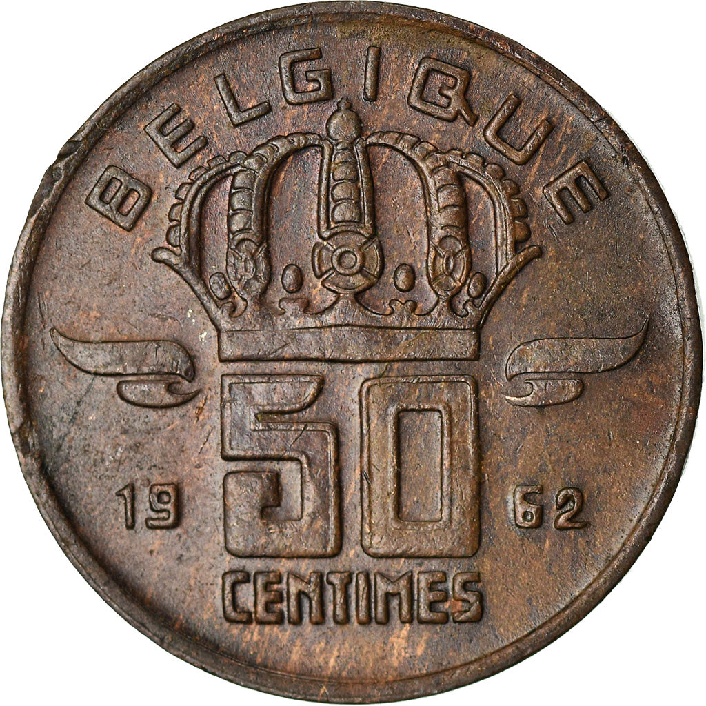 Münze, Belgien, Baudouin I, 50 Centimes, 1962, SS, Bronze, KM:148.1