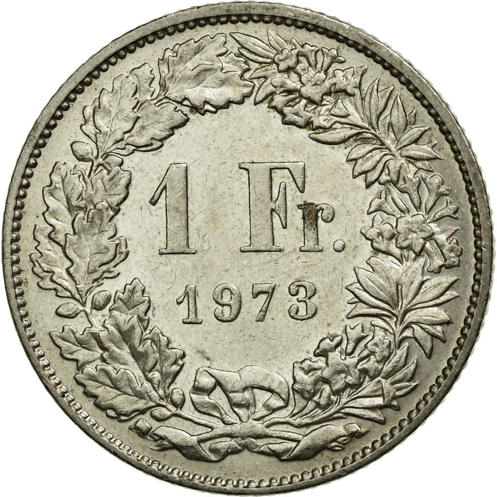 Coin, Switzerland, Franc, 1973, Bern, AU(55-58), Copper-nickel, KM:24a.1