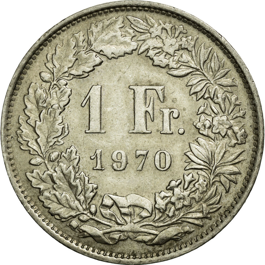 Coin, Switzerland, Franc, 1970, Bern, AU(55-58), Copper-nickel, KM:24a.1