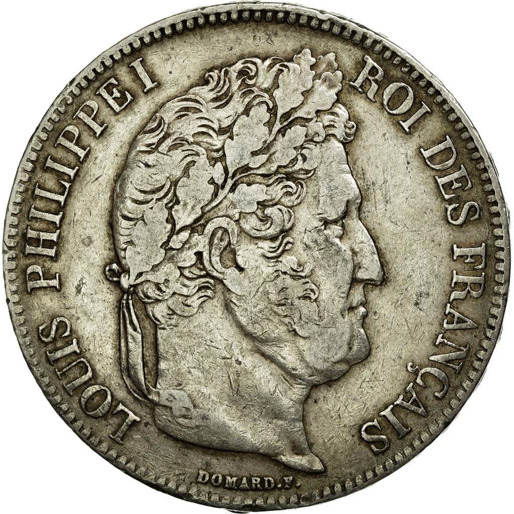 Coin, France, Louis-Philippe, 5 Francs, 1833, Rouen, VF(30-35), Silver
