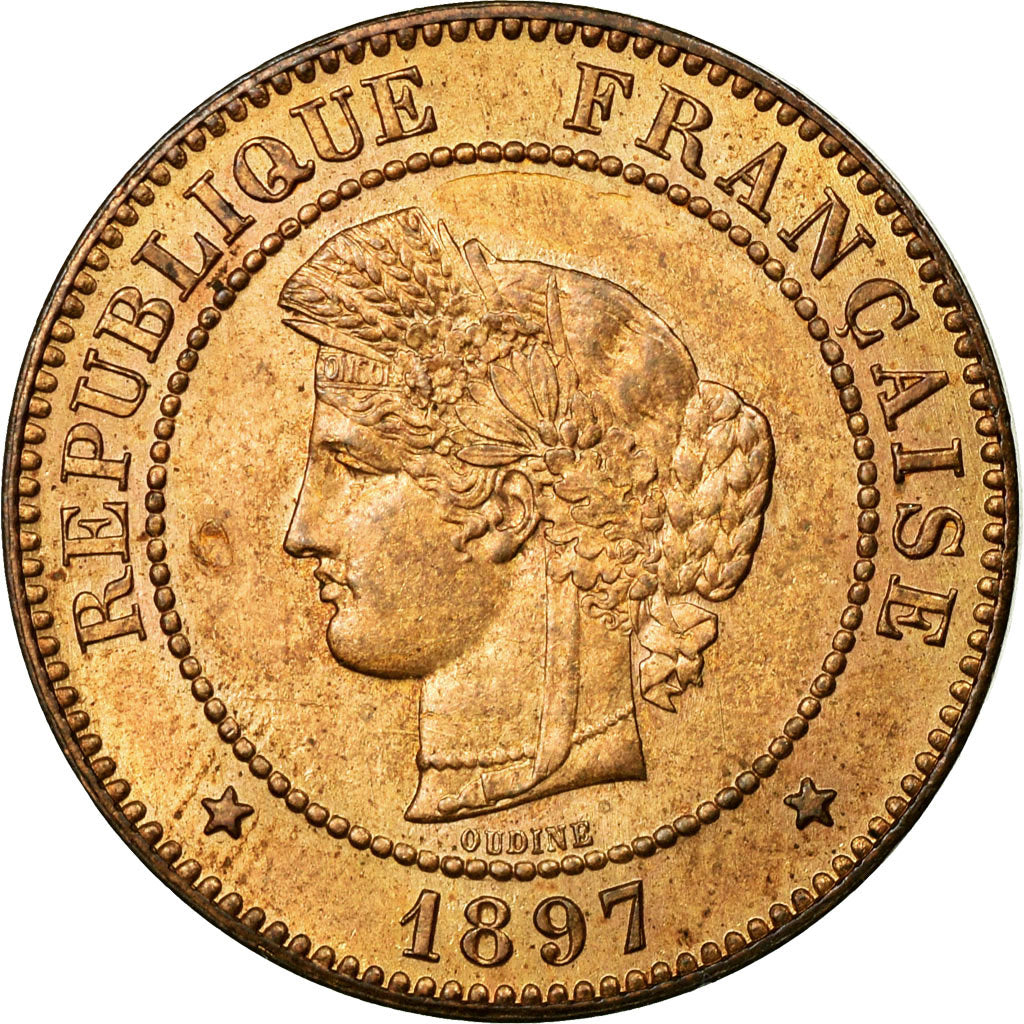 Monnaie, France, Cérès, 5 Centimes, 1897, Paris, SUP+, Bronze, KM:821.1