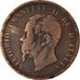 Moneta, Włochy, Vittorio Emanuele II, 10 Centesimi, 1866, Naples, VF(20-25)