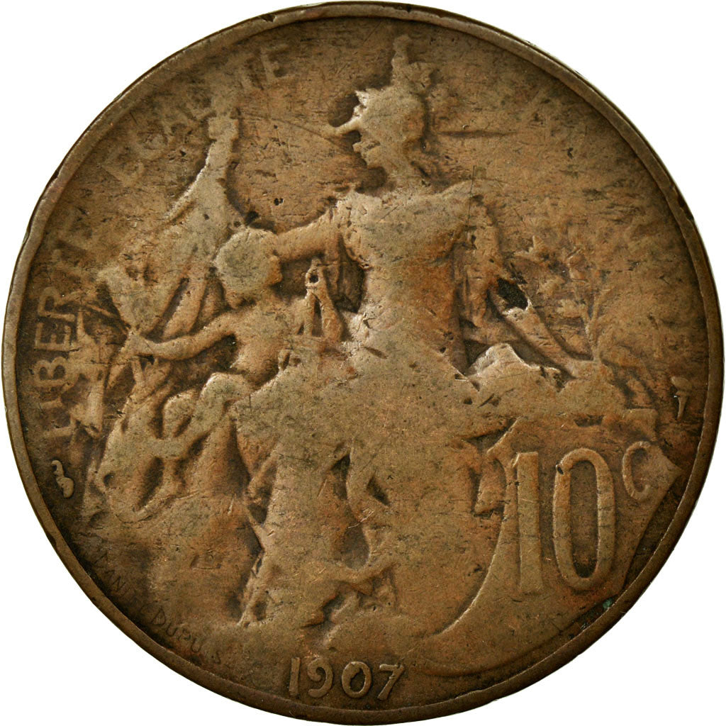 Coin, France, Dupuis, 10 Centimes, 1907, VF(20-25), Bronze, KM:843, Gadoury:277