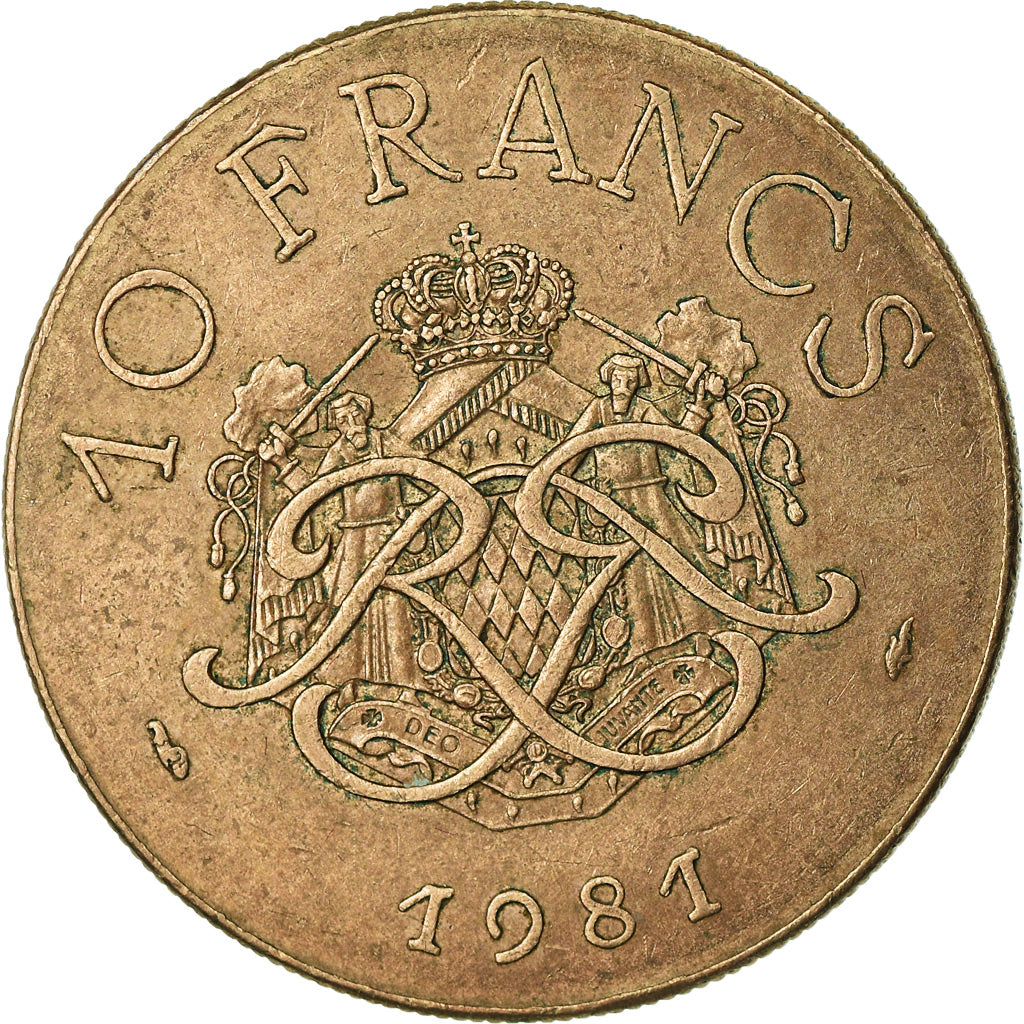 Coin, Monaco, Rainier III, 10 Francs, 1981, AU(55-58), Copper-Nickel-Aluminum