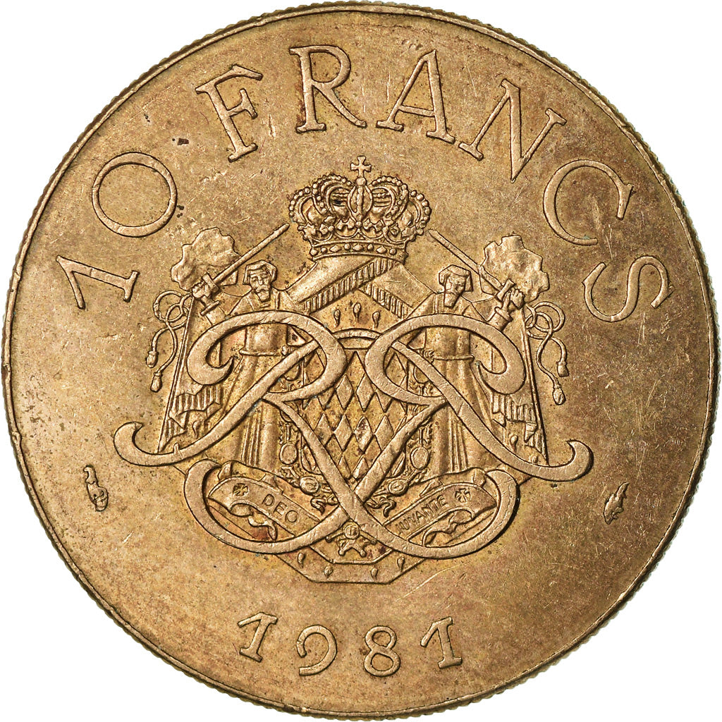 Monnaie, Monaco, Rainier III, 10 Francs, 1981, SUP, Copper-Nickel-Aluminum