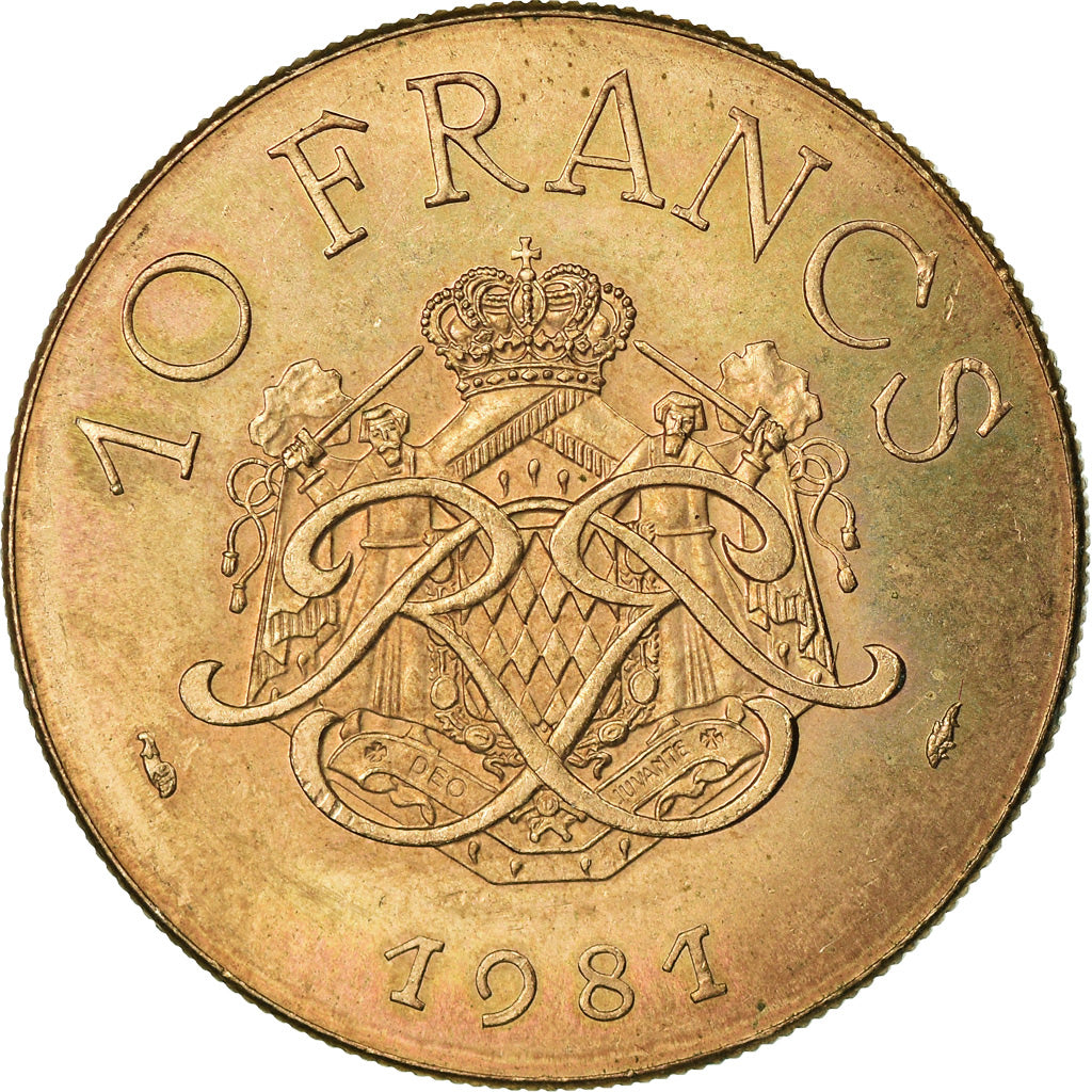 Moneta, Monaco, Rainier III, 10 Francs, 1981, SPL-, Rame-nichel-alluminio