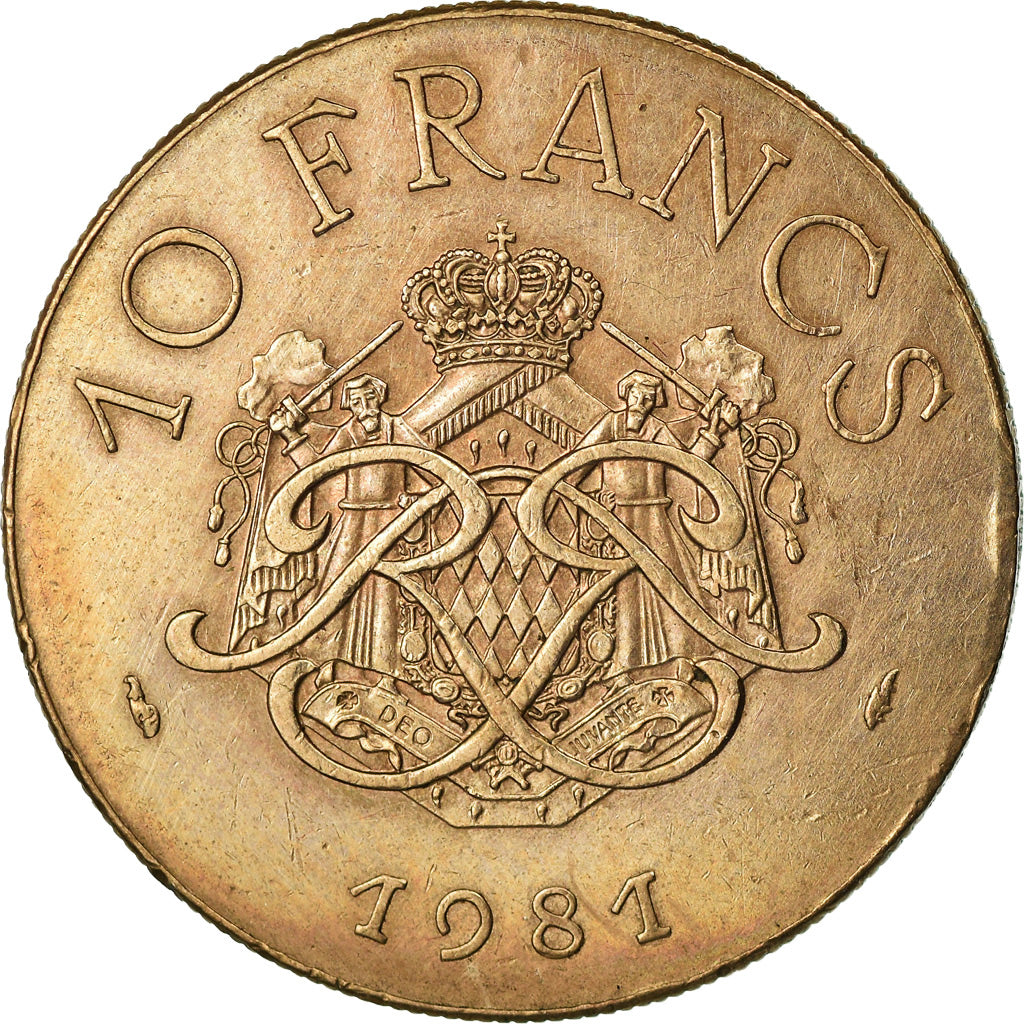 Monnaie, Monaco, Rainier III, 10 Francs, 1981, SUP, Copper-Nickel-Aluminum