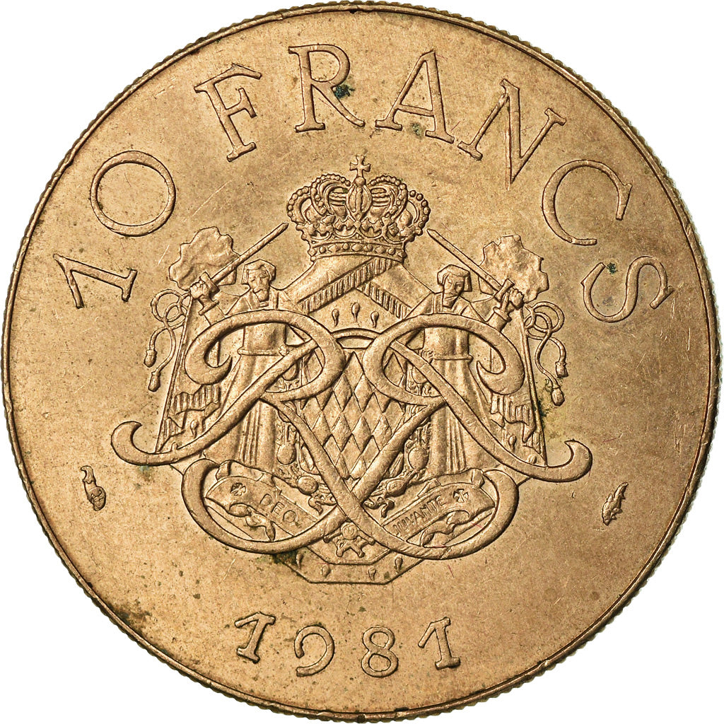 Monnaie, Monaco, Rainier III, 10 Francs, 1981, SUP, Copper-Nickel-Aluminum