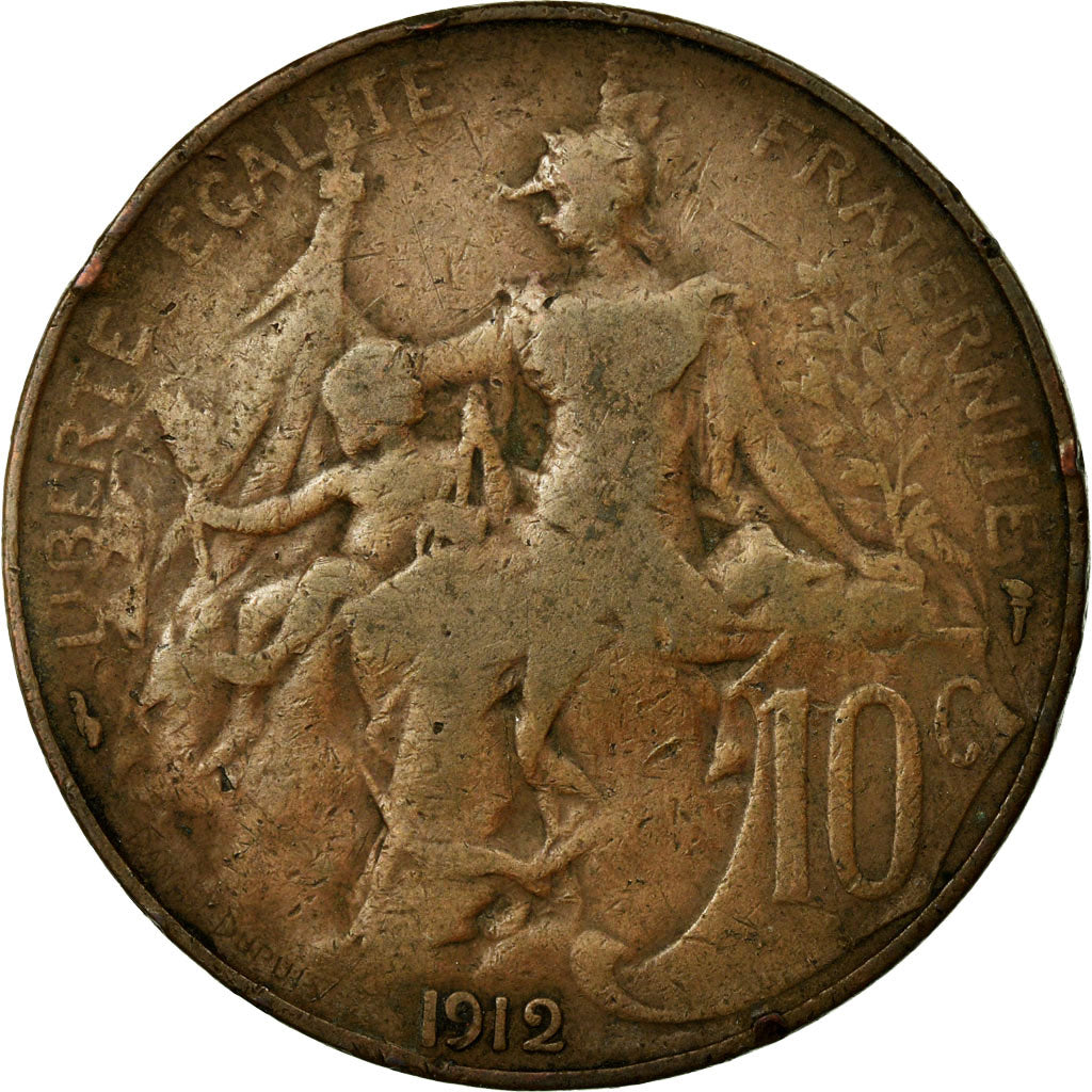 Coin, France, Dupuis, 10 Centimes, 1912, EF(40-45), Bronze, KM:843, Gadoury:277