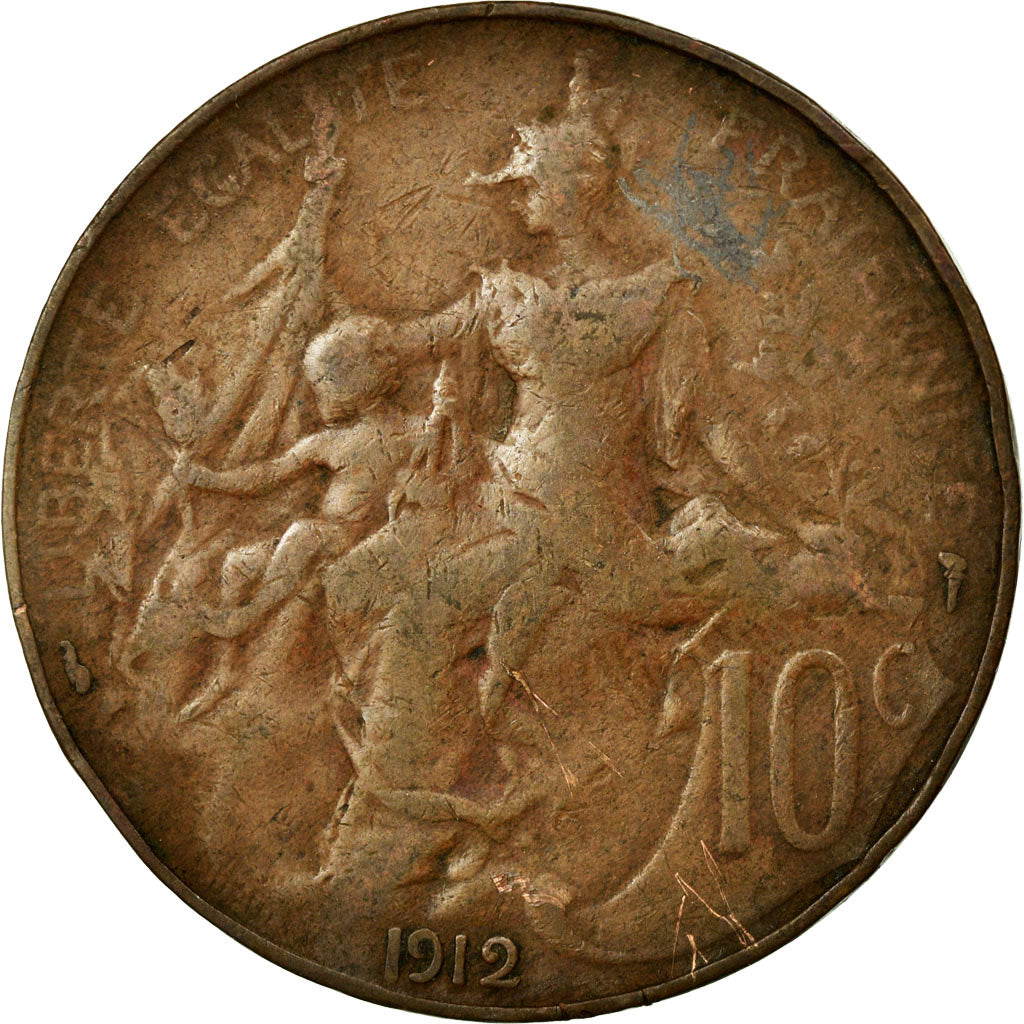 Coin, France, Dupuis, 10 Centimes, 1912, EF(40-45), Bronze, KM:843, Gadoury:277