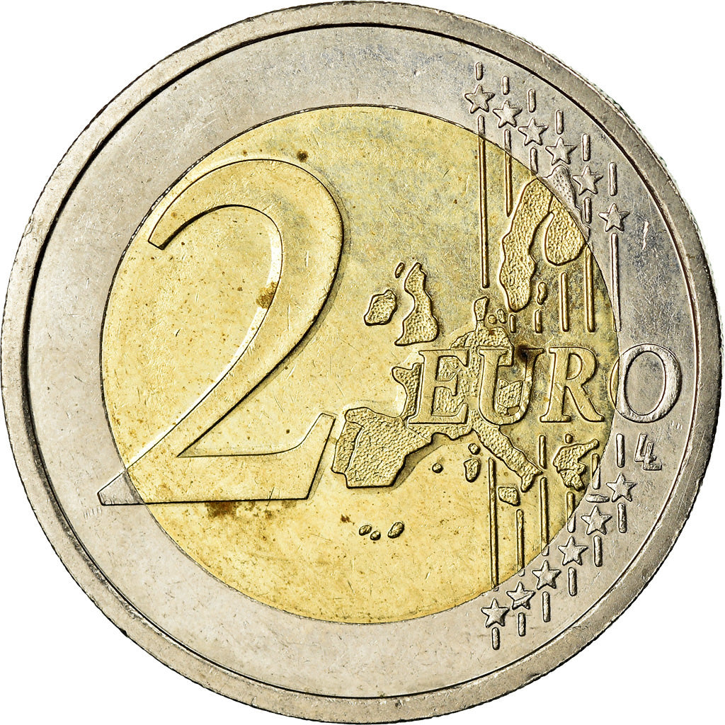Mónaco, 2 Euro, 2002, MS(63), Bimetálico, KM:174