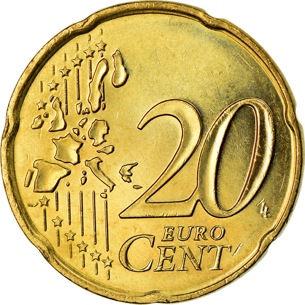 Monaco, 20 Euro Cent, 2001, AU(55-58), Brass, KM:171